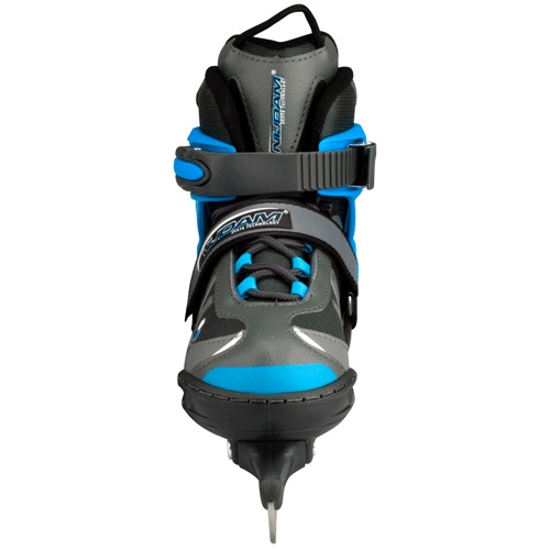 Nijdam junior ijshockeyschaats junior verstelbaar - semi-soft-boot - antraciet/grijs/bl 3